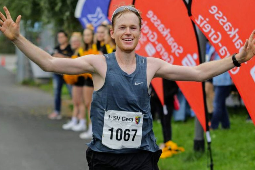 Jonas Koch in Gera beim Zieleinlauf